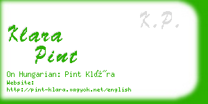 klara pint business card